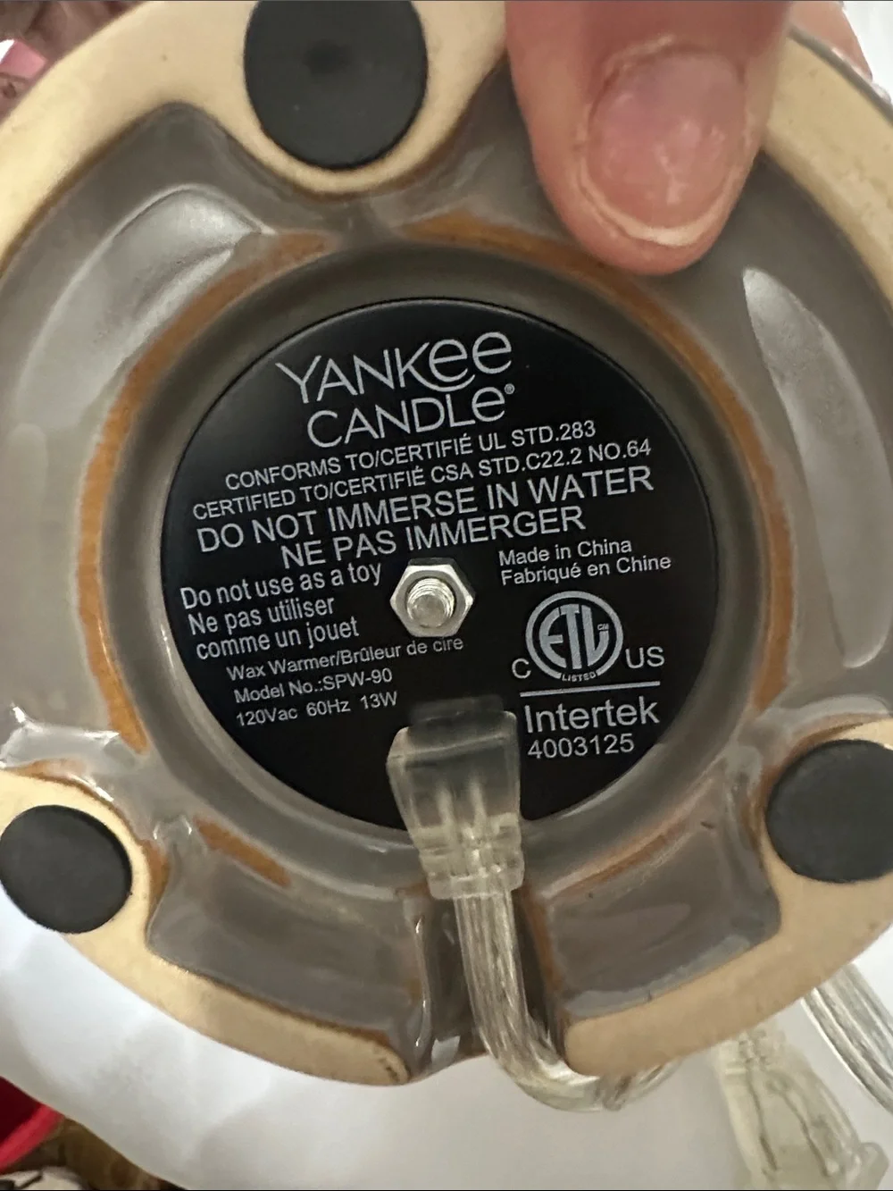 Yankee Candle glazed ceramic